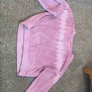 light purple cropped crew neck hoodie